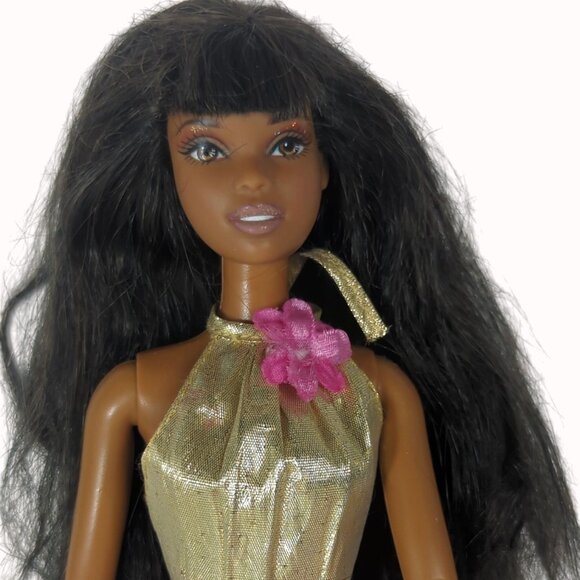 Barbie Fashion Fever Nikki Doll 2008 Redressed Chic Gold Top Purple Skirt - Picture 3 of 5